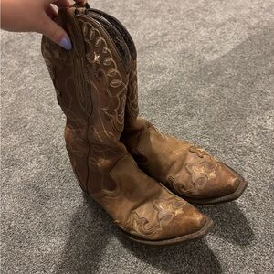 Brown Embroidered Cowboy Boots